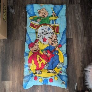 Vintage Alvin & The Chipmunks Sleeping Bag 1984 Kids Cartoon Character‎ Bedding